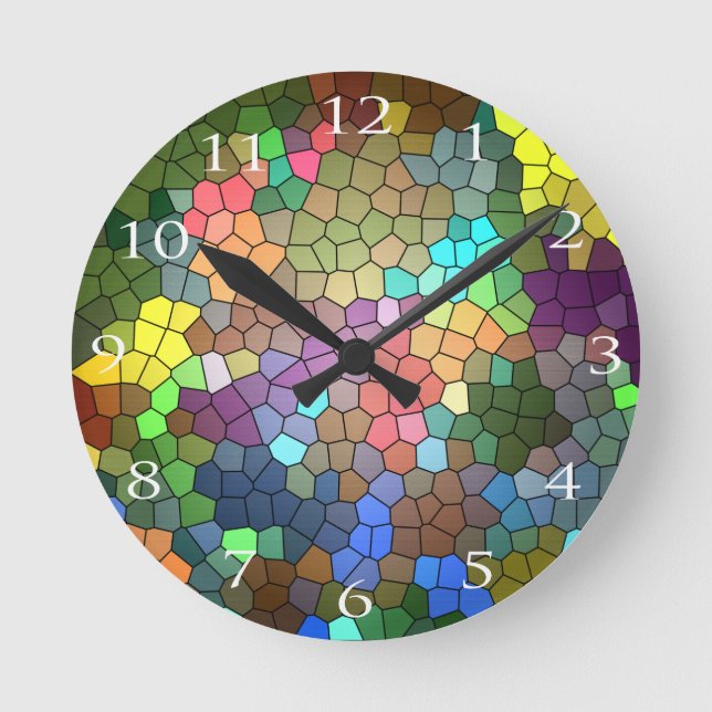 Glass von Shirley Taylor Runde Wanduhr (Vorderseite)