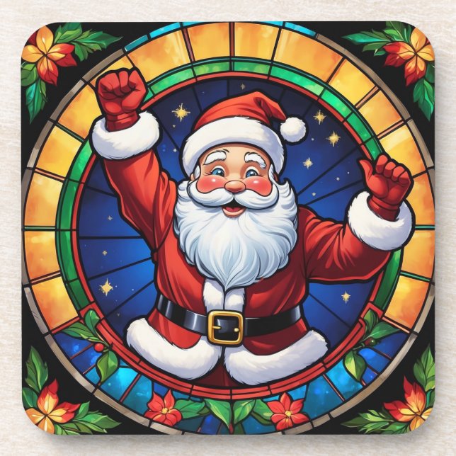 Glass Weihnachten Weihnachtsgetränk Getränkeuntersetzer (Vorderseite)