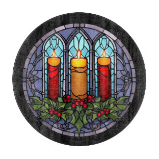 Glass Weihnachtskerzen Schneidebrett