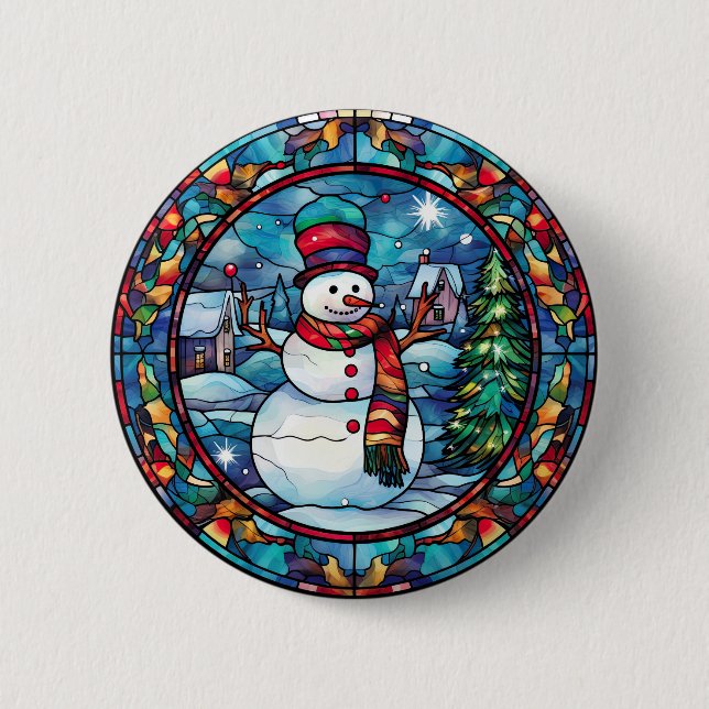 Glass Weihnachtsknopf Button (Vorderseite)