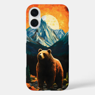Glass Wildlife Mountain Sunset Bear iPhone 16 Hülle