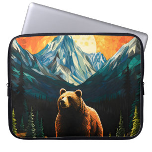 Glass Wildlife Mountain Sunset Bear Laptopschutzhülle