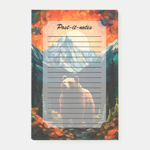 Glass Wildlife Mountain Sunset Bear Post-it Klebezettel