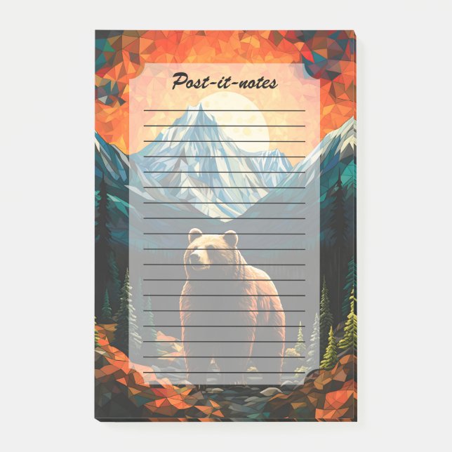 Glass Wildlife Mountain Sunset Bear Post-it Klebezettel (Vorderseite)
