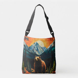 Glass Wildlife Mountain Sunset Bear Tragetaschen Mit Langen Trägern