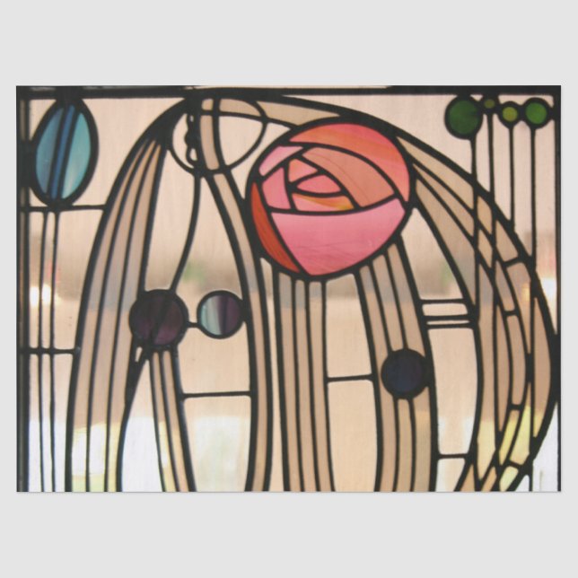 Glass Window, Hill House von Mackintosh Seidenpapier (Vorderseite)