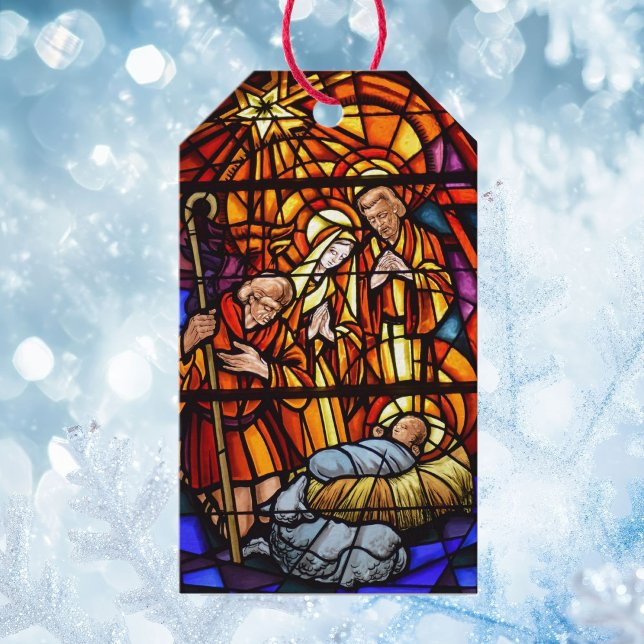 Glass Window Krippe Weihnachten Set 10 Geschenkanhänger (Von Creator hochgeladen)