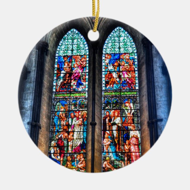 Glass Windows, Salisbury Cathedral, Vereinigtes Kö Keramik Ornament (Vorne)