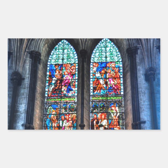 Glass Windows, Salisbury Cathedral, Vereinigtes Kö Rechteckiger Aufkleber (Vorderseite)