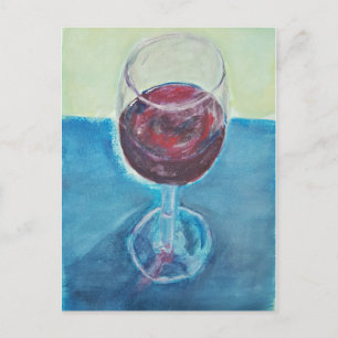 Glass Wine Art Chic Gruß Postkarte