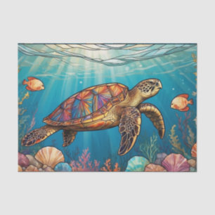 Glasschildkröten, Fische, Korallen, Ozean Seidenpapier