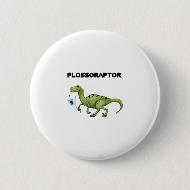 Glasschlacke Flossoraptor Button (Vorderseite)