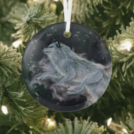Glasschmuck - Spirit Wolf Ornament Aus Glas