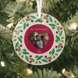 Glasschmuck - Unser erstes Weihnachtsfest - Foto/D Ornament Aus Glas