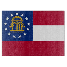 Glasschneidbrett mit Flag Georgia, USA Schneidebrett