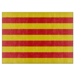 Glasschneidebrett mit der Flagge Kataloniens Schneidebrett