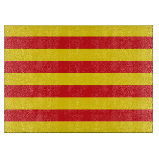 Glasschneidebrett mit der Flagge Kataloniens Schneidebrett (Vorderseite)