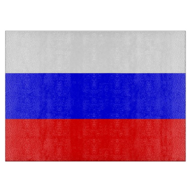 Glasschneidebrett mit der Flagge Russlands Schneidebrett (Vorderseite)
