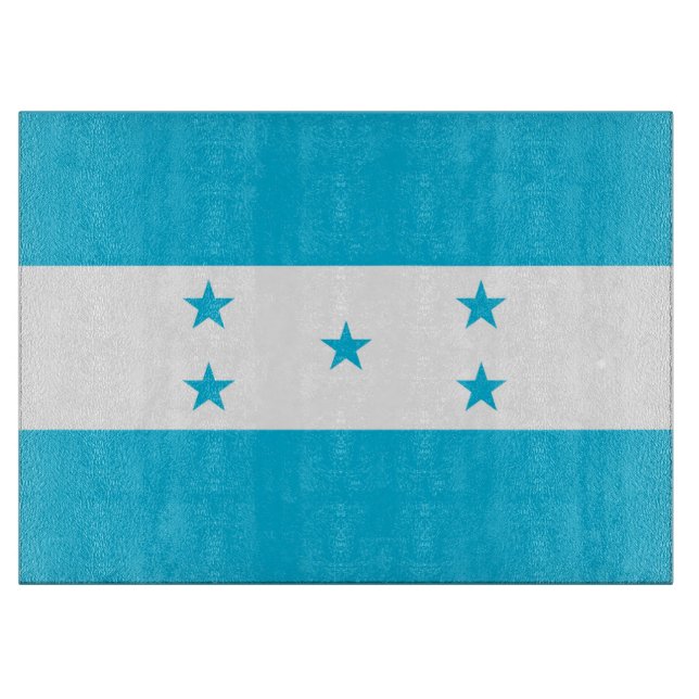 Glasschneidebrett mit der Flagge von Honduras Schneidebrett (Vorderseite)