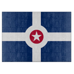 Glasschneidebrett mit der Flagge von Indianapolis  Schneidebrett