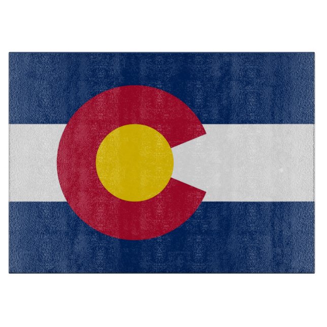 Glasschneidebrett mit Flag Colorado Staat Schneidebrett (Vorderseite)