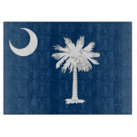 Glasschneidebrett mit Flag South Carolina