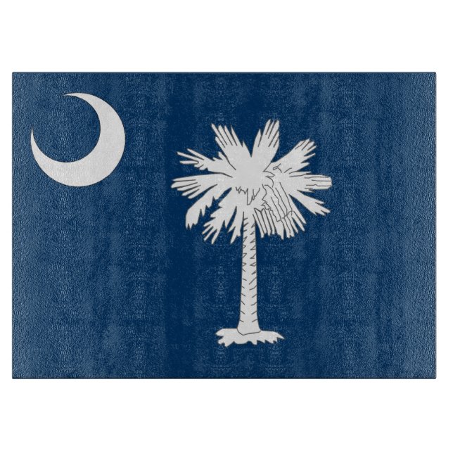 Glasschneidebrett mit Flag South Carolina Schneidebrett (Vorderseite)