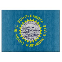 Glasschneidebrett mit Flag South Dakota