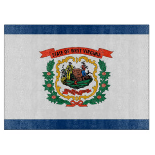 Glasschneidebrett mit Flag West Virginia USA Schneidebrett