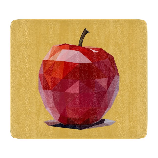 Glasschneiden-Brett mit rotem Apple-Entwurf Schneidebrett (Vorderseite)