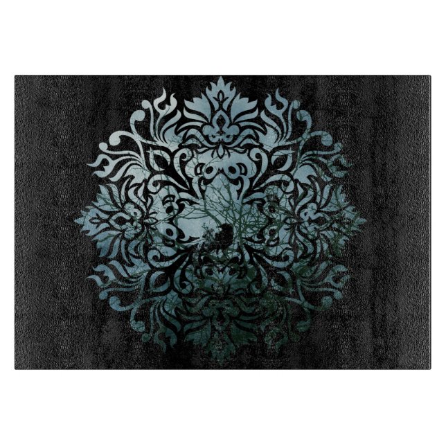 Glasschneiden-Brett - 'sitzendes Raven Schneidebrett (Vorderseite)