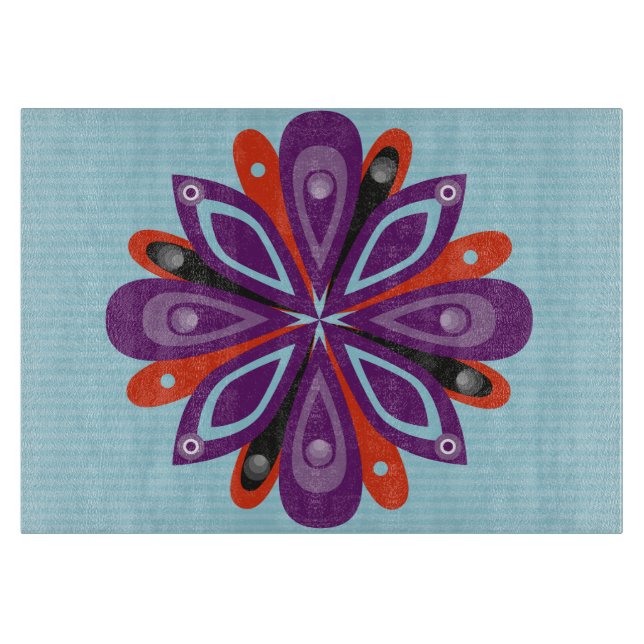 Glasschneiden-Brett sprengte Blau Schneidebrett (Vorderseite)