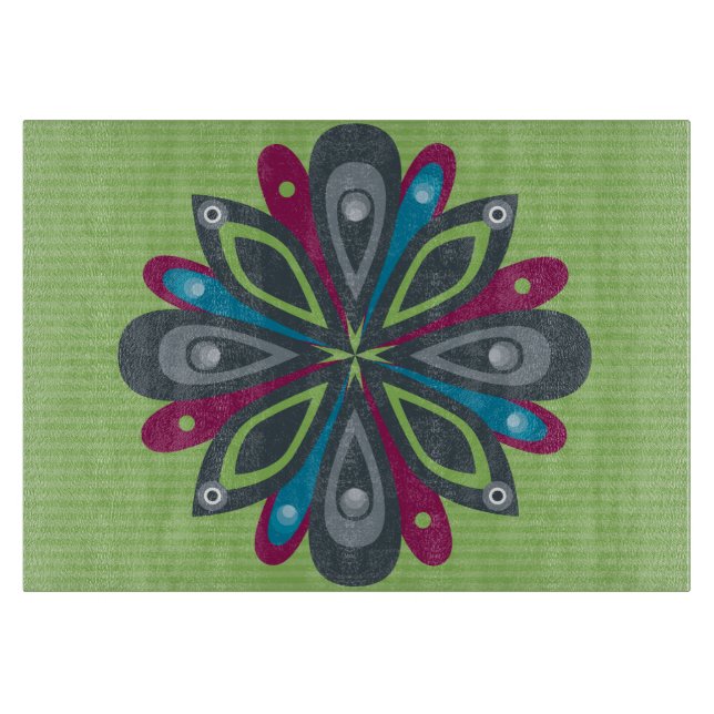 Glasschneiden-Brett sprengte Grün Schneidebrett (Vorderseite)