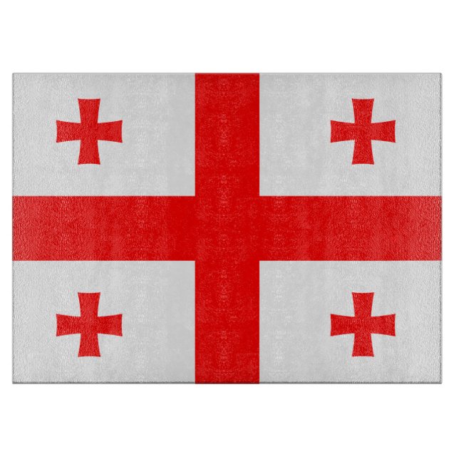 Glasschneider mit georgischer Flagge Schneidebrett (Vorderseite)