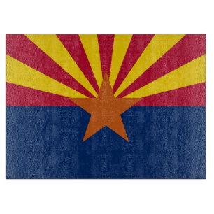 Glasschneidplatte mit Fahne des Staat Arizona Schneidebrett
