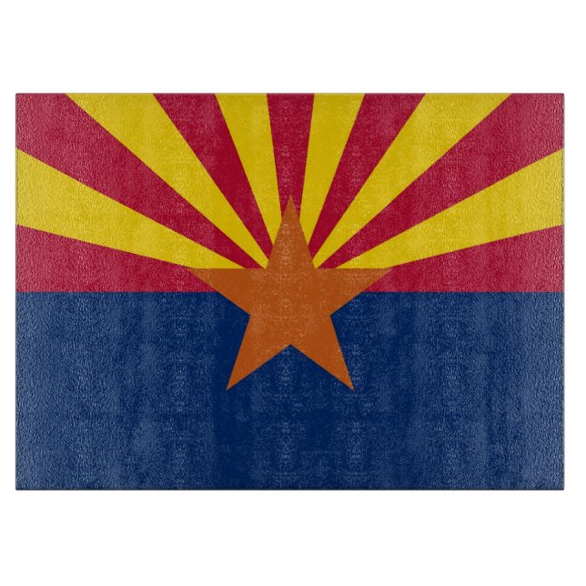 Glasschneidplatte mit Fahne des Staat Arizona Schneidebrett (Vorderseite)