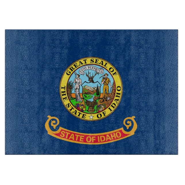 Glasschneidplatte mit Flag Idaho Staat, USA Schneidebrett (Vorderseite)