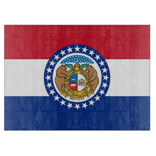 Glasschneidtafel mit Flag Missouri USA Schneidebrett (Vorderseite)