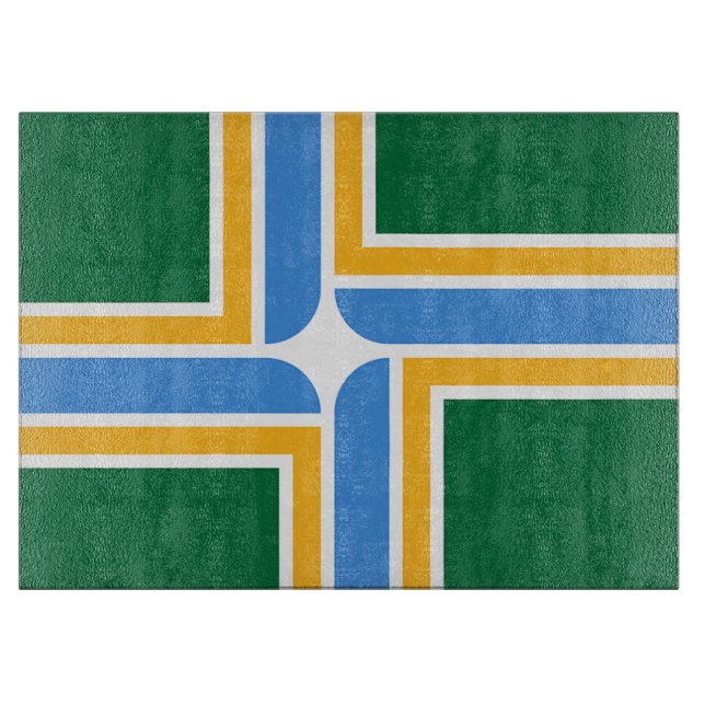 Glasschneidtafel mit Flag von Portland City Schneidebrett (Vorderseite)