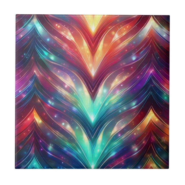 Glassende Zickzack Nummer drei Fliese (Vorderseite)