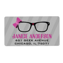 Glasses & Bows Computer Geek Address Labels