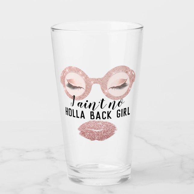 Glasses Girly Rose Funny Unique Eyelashes Makeup Glas (Vorderseite)