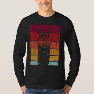 Glasses Llama Retro Style Alpaca Llama Vicuña Lami T-Shirt