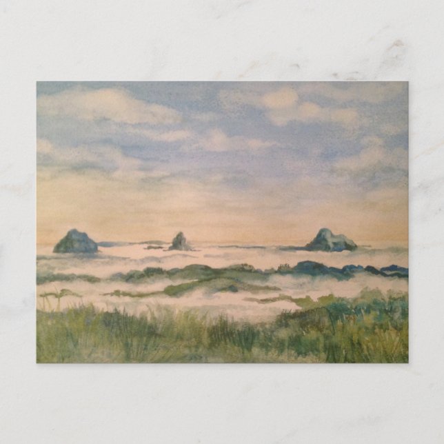 Glasshousgebirge in einer Wolkendecke Postkarte (Vorderseite)