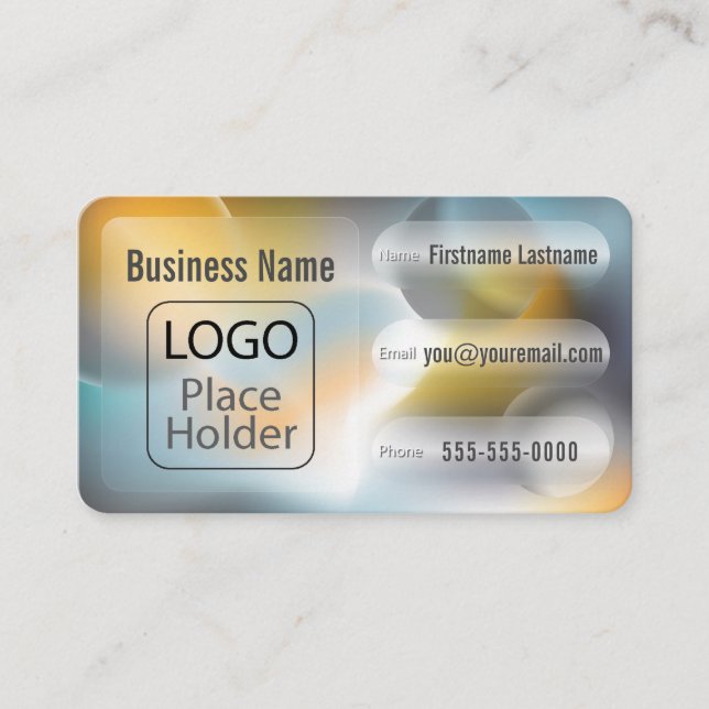 Glassmorphismus Planets Bold Business Card Visitenkarte (Vorderseite)