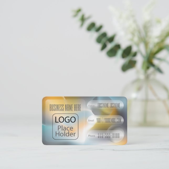 Glassmorphismus Planets Visitenkarte (Stehend Vorderseite)