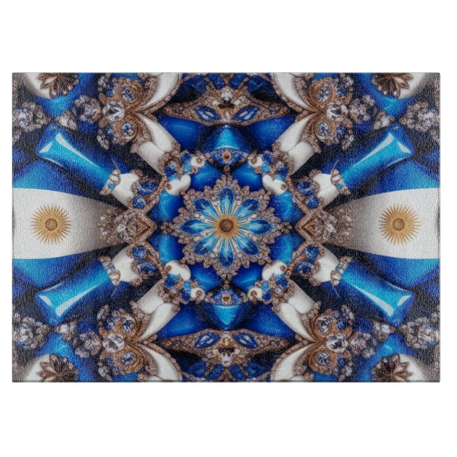 Glasspanplatte mit argentinischen Farben Schneidebrett (Vorderseite)