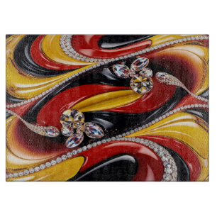 Glasspanplatte mit belgischen Farben Schneidebrett