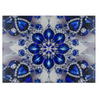 Glasspanplatte mit blauen weißen Farben