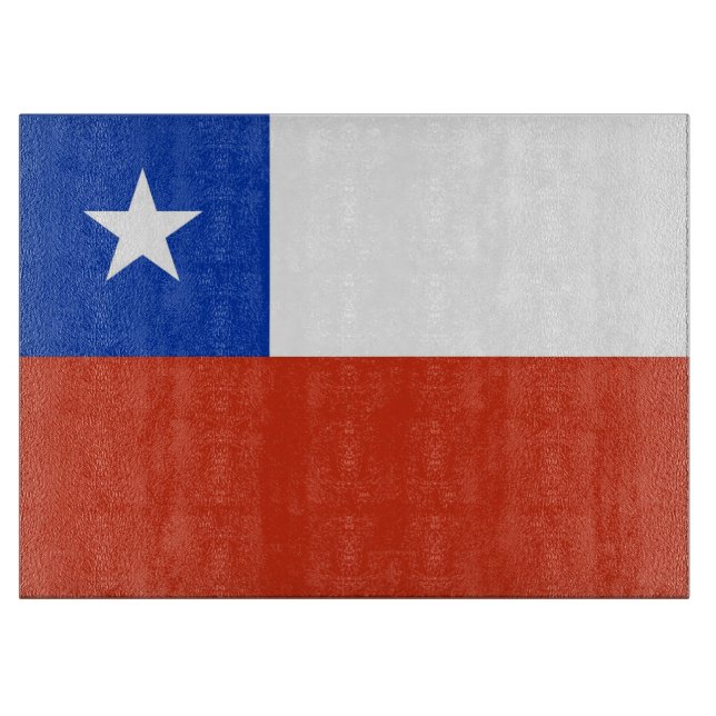 Glasspanplatte mit Chile Schneidebrett (Vorderseite)